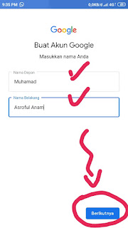 Assalamualaikum  Sobat yang belum punya email jangan galau tenang saja yang penting ada Handphone dan paket dat internet sangat mudah sekali membuat nya.  Apa sih Email dan Fungsinya?  Email itu surat elektronik jadi data atau isi surat sudah bisa dalam bentuk file, gambar dan lainnya.   Fungsinya tentu saja untuk menyampaikan pesan maupun file dengan cara cepat dan tanpa batas jarak jadi sobat bisa kirim email/pesan dengan cepat misal kirim ke Arab Saudi dengan hanya hitungan detik atau menit email/pesan sobat sudah sampai.  Selain menyampaikan pesan sekarang email sudah menjadi kebutuhan khusus untuk mendaftarkan akun di dunia maya seperti Daftar Facebook, Instagram, Blogger dan semua yang berkaitan dengan online sobat wajib mempunyai email.  Mari sobat ikuti langkah-langkah cara mudah membuat email dibawah ini:  1. Sobat buka aplikasi email yang bergambar amplop di Handphone kalian. 2. Siapkan Email Tambah akun email yang sobat inginkan, sekarang saya memberi contoh membuat email dengan Gmail 3. Klik buat akun 4. Buat akun Google Isilah nama depan dan nama belakang jika nama kalain cuman satu silahkan ditambah nama panggilan yang penting nama depan dan.nama belakang harus disisi lalu klik dibawah tulisan Selanjutnya. 5. Informasi Dasar Sobat silahkan isi tanggal lahir dan jenis kelamin. 6. Pilih alamat Gmail Anda silahkan sobat pilih amal Gmail atau buat alamat sobat sendiri, disini saya contohkan alamat Gmail buat sendiri dengan klik nomor Tiga lalu tulis nama Gmailnya lalu klik Berikutnya. 7. Tambah nomor telepon Sobat silahkan masukkan nomor telepon yang masih aktif karena akan ada kiriman Kode di nomor  telepon yang diisi setelah klik Selanjutnya 8. Pastikan handphone ada sinyal lalu Buka SMS pesan masuk, jika masih belum ada pesan masuk bisa kirim ulang dengan tekan selanjutnya. kalau sudah masuk silahkan masukan Enam digit angaka. "kalau nomor sudah ada di handphone yang buat daftar biasanya otomatis kodenya masuk sendiri tanpa harus ngetik dari SMS yang masuk. 9. Lalu klik Selanjutnya Alhamdulillah sampai disini sudah jadi, sangat mudah sekali ya sobat cara mudah membuat email dari Google Mail.